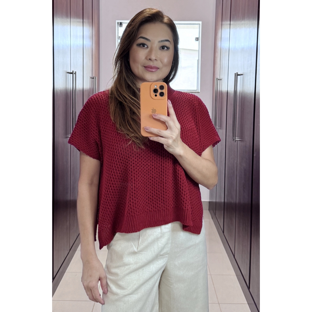 Cropped colete - Ref. 02352 - Vermelho