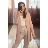 Maxi casaco links liso - Ref. 02125 - Rosa