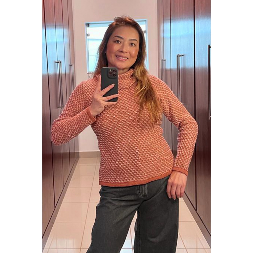 Blusa gola boba colmeia - Ref. 02310 - Borgonha