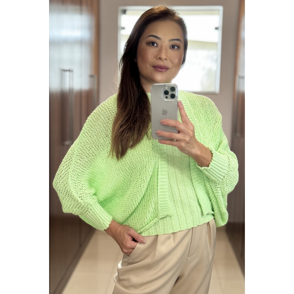 Conjunto krepp - Regata + Casaco - Verde pó