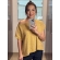 Blusa canoa ampla avesso - Ref.02512 - Linhaça dourada