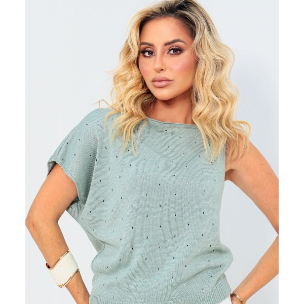 Blusa assimétrica laço - Ref. 26006 - Verde trevo