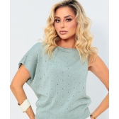 Blusa assimétrica laço - Ref. 26006 - Verde trevo