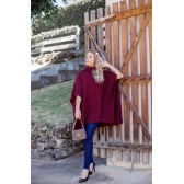 Poncho tijolinho lã - Ref. 02110 - Vinho