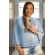 Blusa Carol fendas - Ref.02603 - Azul claro