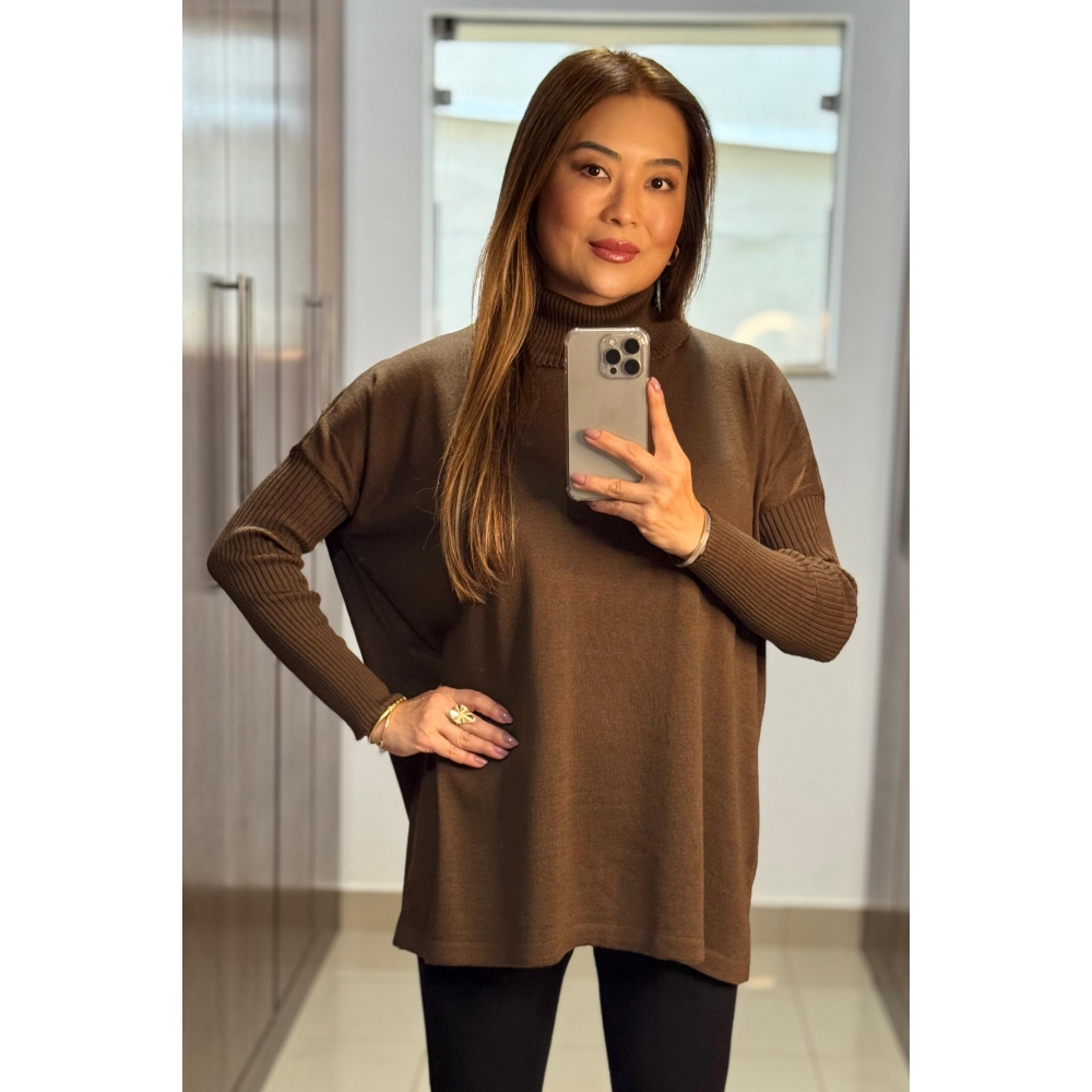 Blusa ampla Meg Ref - 02521 - Marrom