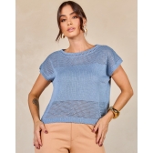 Blusa furinhos mescla - Ref. 26010 - Blue