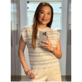 Blusa Marcia - Ref. 26005 - Khaki e natural