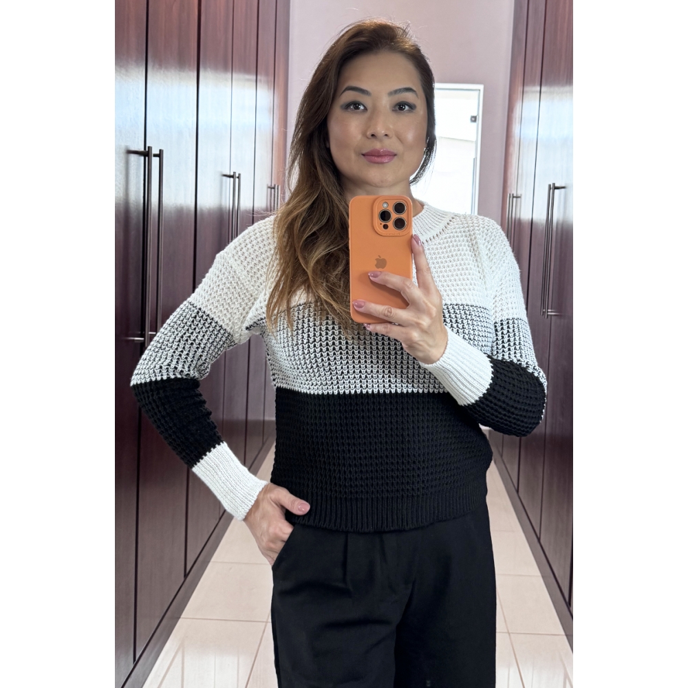 Blusa Tiradentes - Ref. 02405 - Preto/Off white