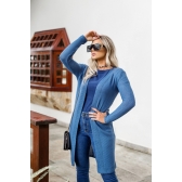 Maxi casaco links liso - Ref. 02125 - Madeira