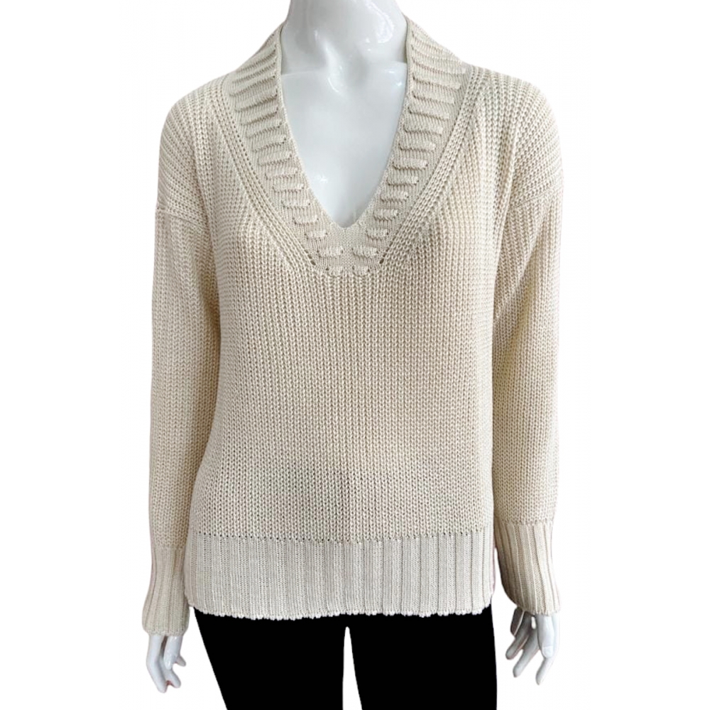 Blusa decote nervuras - Ref. 02200 - Areia