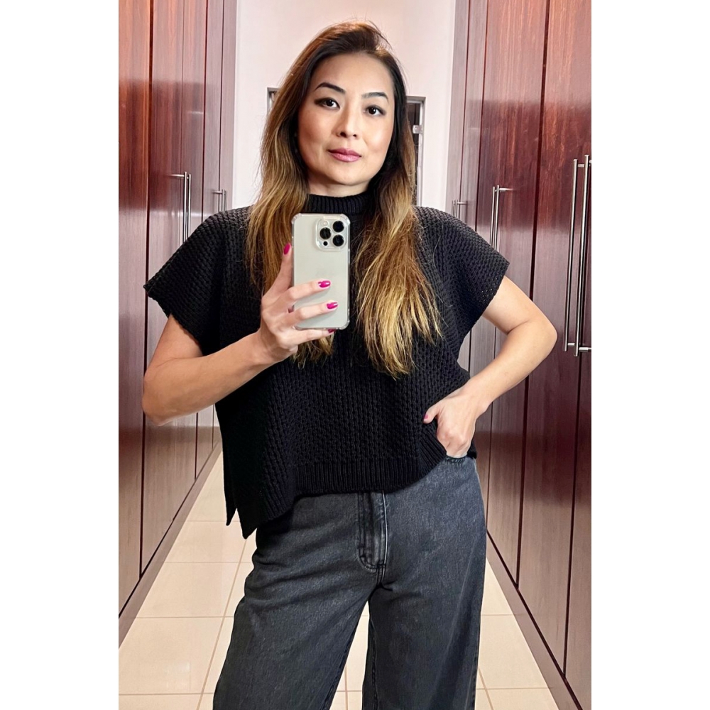 Cropped colete - Ref. 02352 - Preto