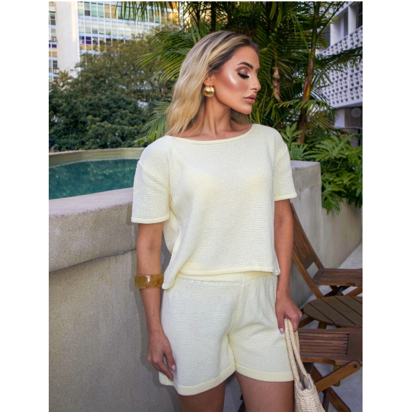 Conjunto Pérola - Ref. 26009 - Amarelo manteiga