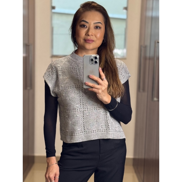 Blusa boho - Ref.02505 - Cinza