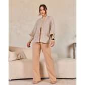 Casaco morcego mousse Hellen - Ref. 02624 - Linho papiro