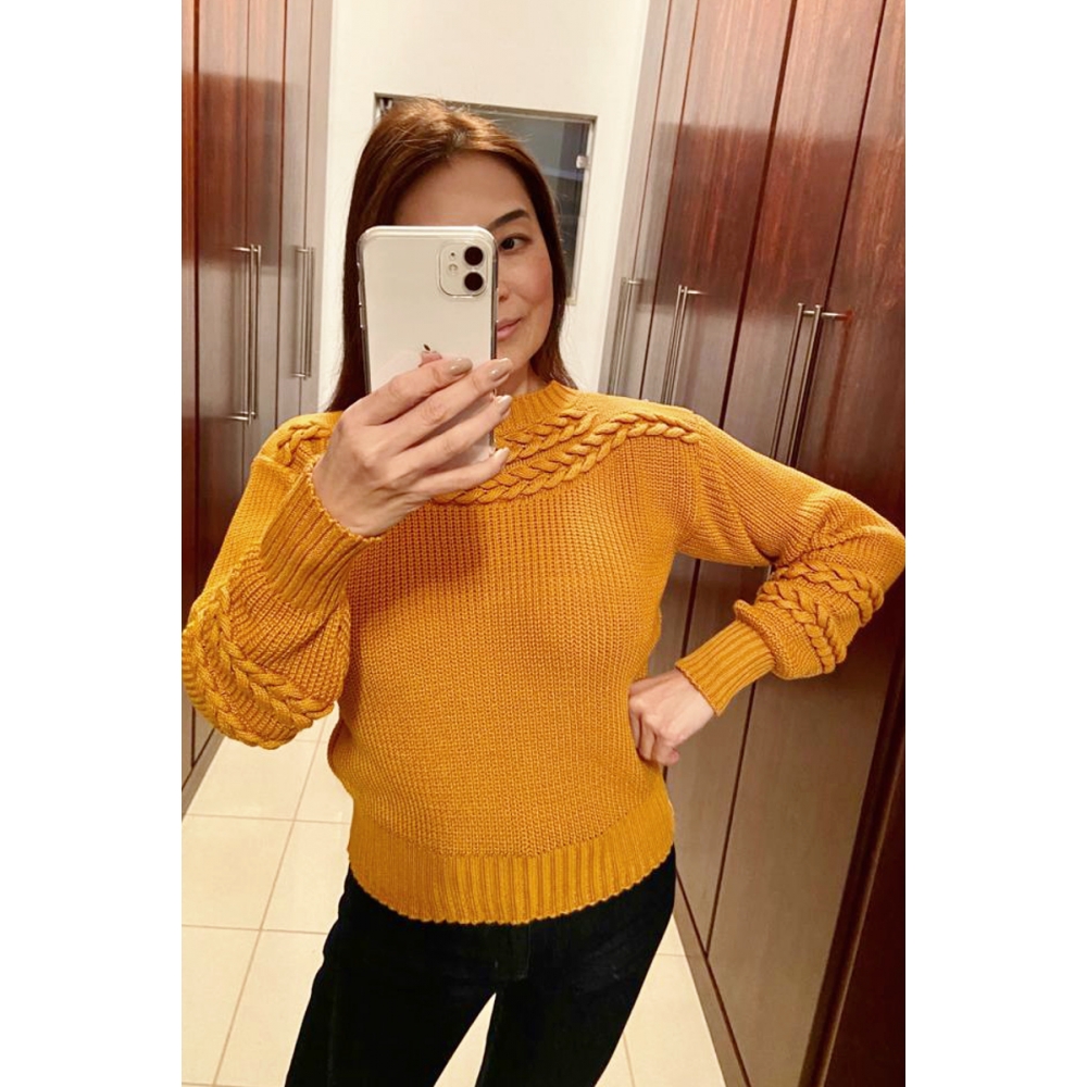 Blusa trançada - Ref. 02230 - Mostarda