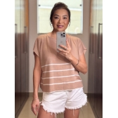 Blusa Betim - Ref.25000 - Blush/branco