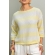 Blusa colmeia listras - Ref. 02605 - Amarelo manteiga e branco