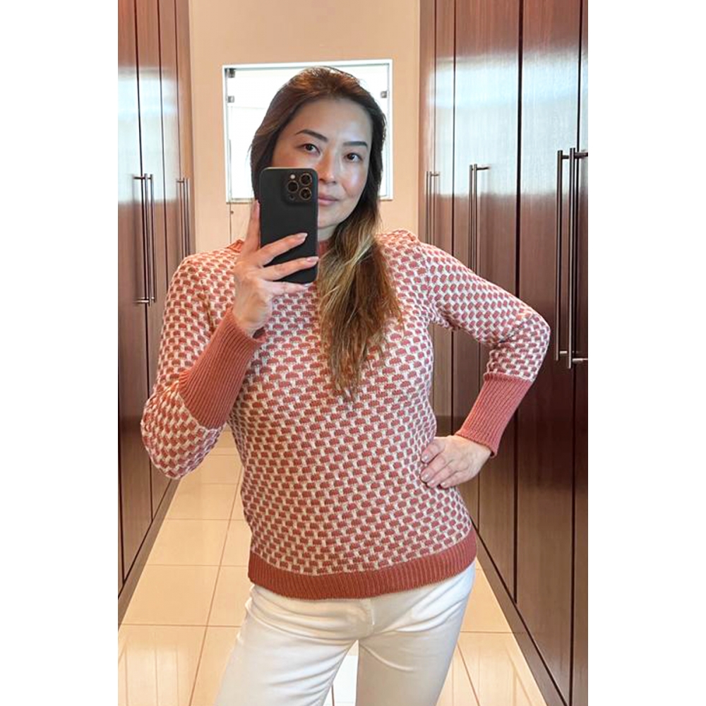 Blusa colmeia - Ref. 02303 - Borgonha