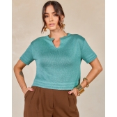 Blusa Eloá mescla - Ref. 02620 - Verde ágata