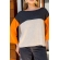 Blusa Ouro Fino - Ref. 02417 - Preto/Natural/Mangas khaki