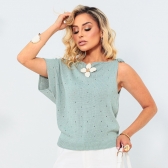 Blusa assimétrica laço - Ref. 26006 - Verde trevo