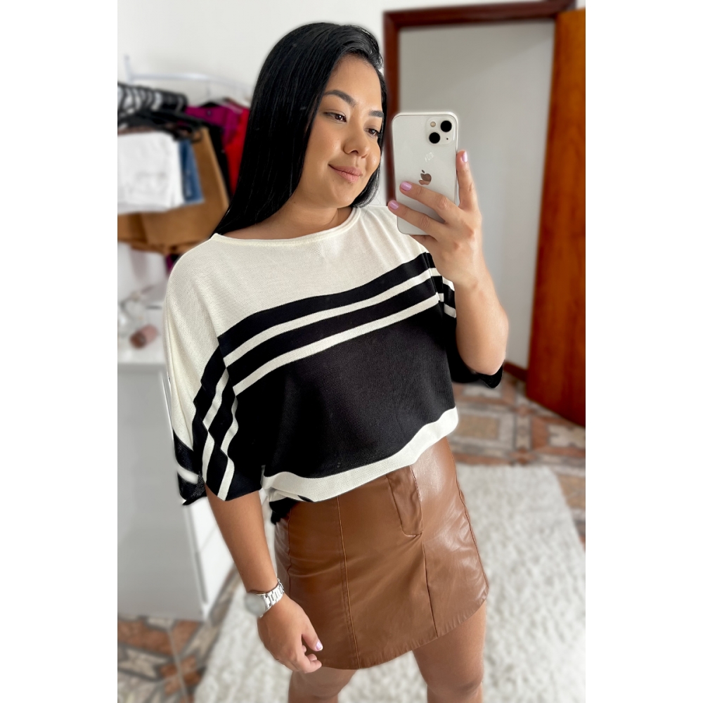 Morcego Florença - Ref. 02403 - Preto/Off white