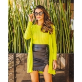 Casaco canelado com bolsos - Ref. 02236 - Turquesa