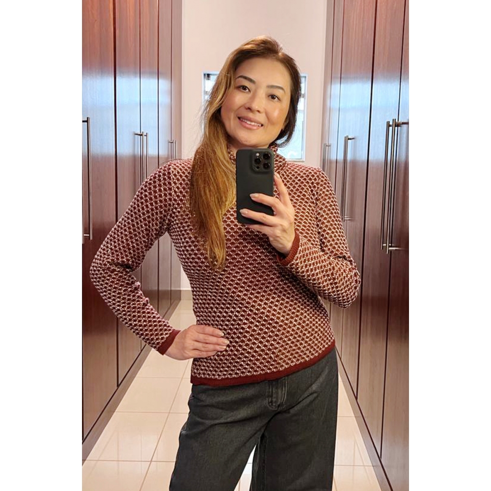 Blusa gola boba colmeia - Ref. 02310 - Vinho