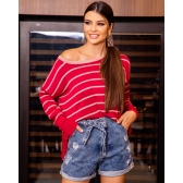 Blusa Santiago - Ref. 02212 - Azul Céu/Marinho