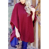 Poncho tijolinho lã - Ref. 02110 - Vinho