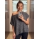 Blusa canoa ampla avesso - Ref.02512 - Preto