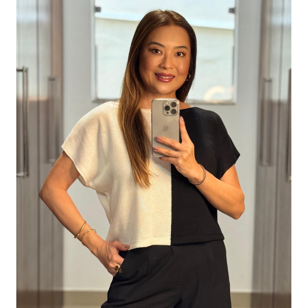 Blusa Serena - Ref. 26004 - Preto e off