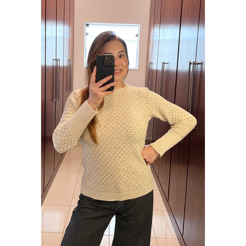 Blusa colmeia - Ref. 02303 - Areia