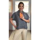 Blusa gola canelada avesso ampla - Ref.02509 - Preto