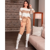 Blusa Kyoto - Ref. 02208 - Jeans/Off white