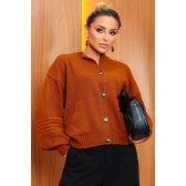 Jaqueta mousse lã - Ref. 02614 - Cognac