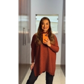 Poncho gola boba mousse - Ref.02511 - Telha