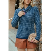 Blusa gola boba colmeia - Ref. 02310 - Marinho/Jeans