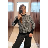 Blusa colmeia - Ref. 02303 - Preto
