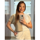 Blusa Serena - Ref. 26004 - Khaki e Natural