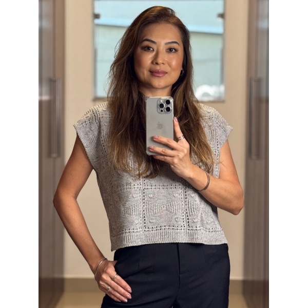 Blusa boho - Ref.02505 - Cinza