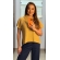 Blusa gola canelada avesso ampla - Ref.02509 - Linhaça dourada