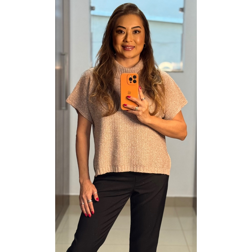 Blusa gola canelada avesso ampla - Ref.02509 - Rosa claro