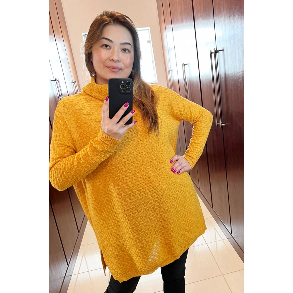 Blusa ampla pontinhos - Ref. 02238 - Mostarda