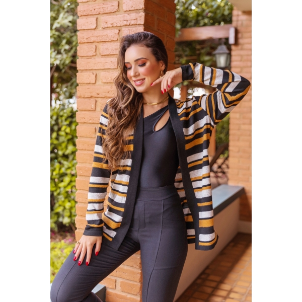 Casaco mix - Ref. 02217 - Mix mostarda