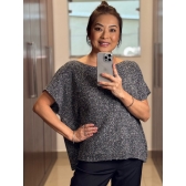 Blusa canoa ampla avesso - Ref.02512 - Preto