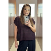 Blusa ampla shine - Ref. 23004 - Vinho com jaguar